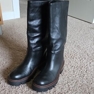 NWT Arezzo Black Leather Women's Boots